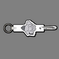 Key Clip W/ Key Ring & Budding Rose Key Tag